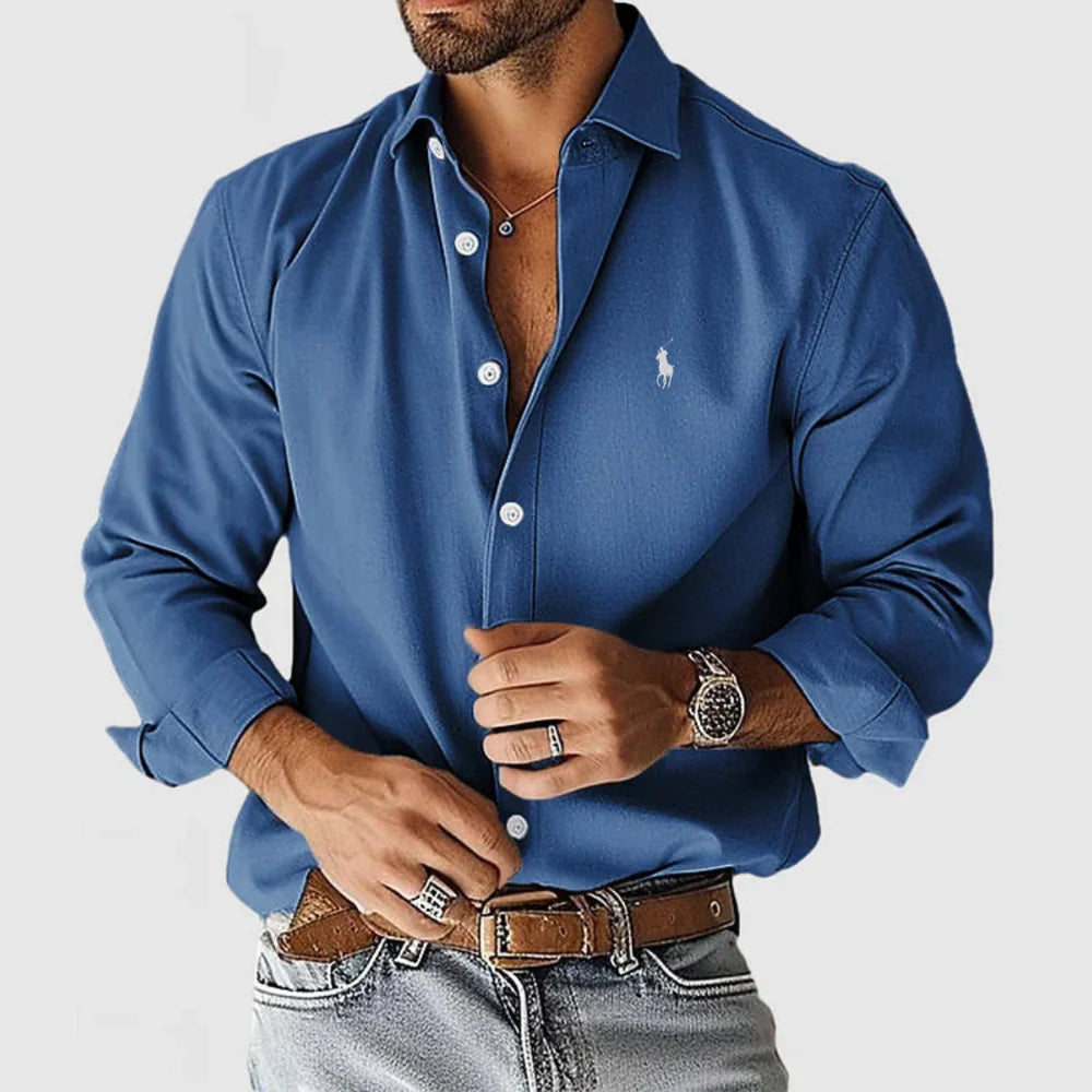 Modernes Slim-Fit-Hemd mit Knöpfen, Modell 2026