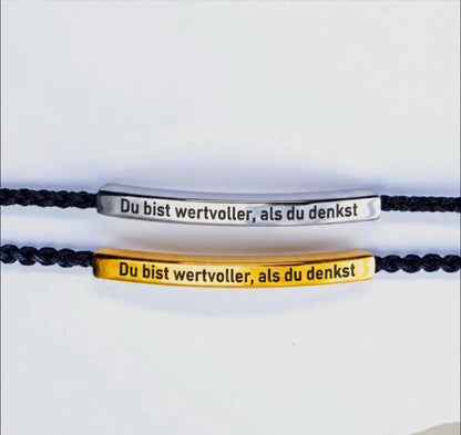 Denk immer daran, wie viel du wert bist – Motivationsarmband