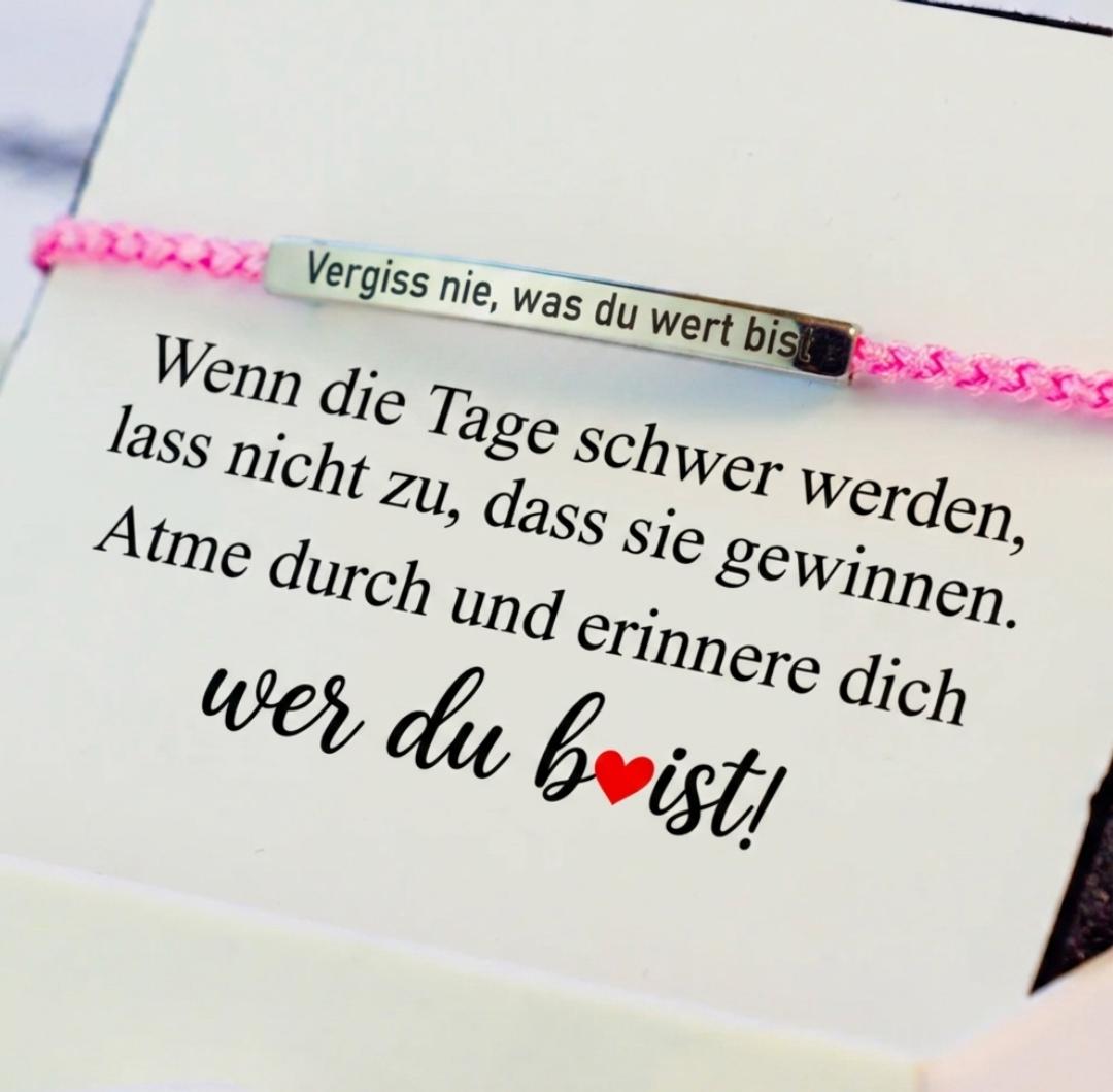 Denk immer daran, wie viel du wert bist – Motivationsarmband