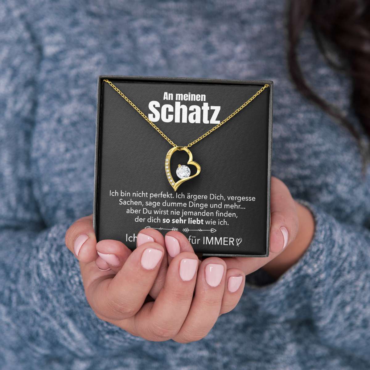 Exklusive Herz-Halskette aus 14k Weißgold – Für meinen wertvollsten Schatz