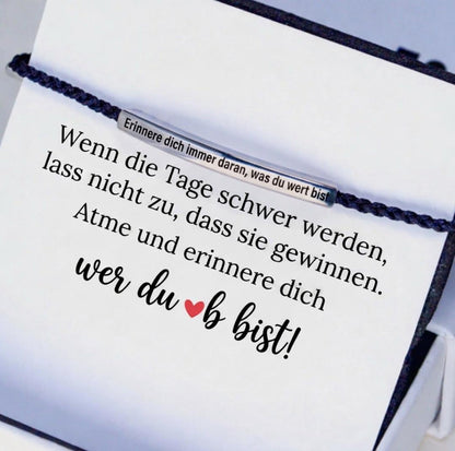 Denk immer daran, wie viel du wert bist – Motivationsarmband