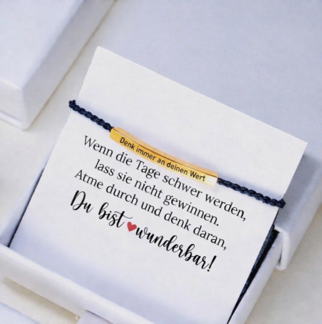 Denk immer daran, wie viel du wert bist – Motivationsarmband